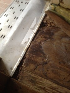 脱衣場床リフォーム前