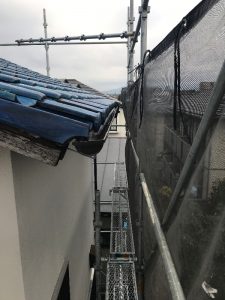 2階足場雨樋交換後