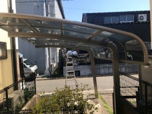 横浜市都筑区カーポート撤去現場